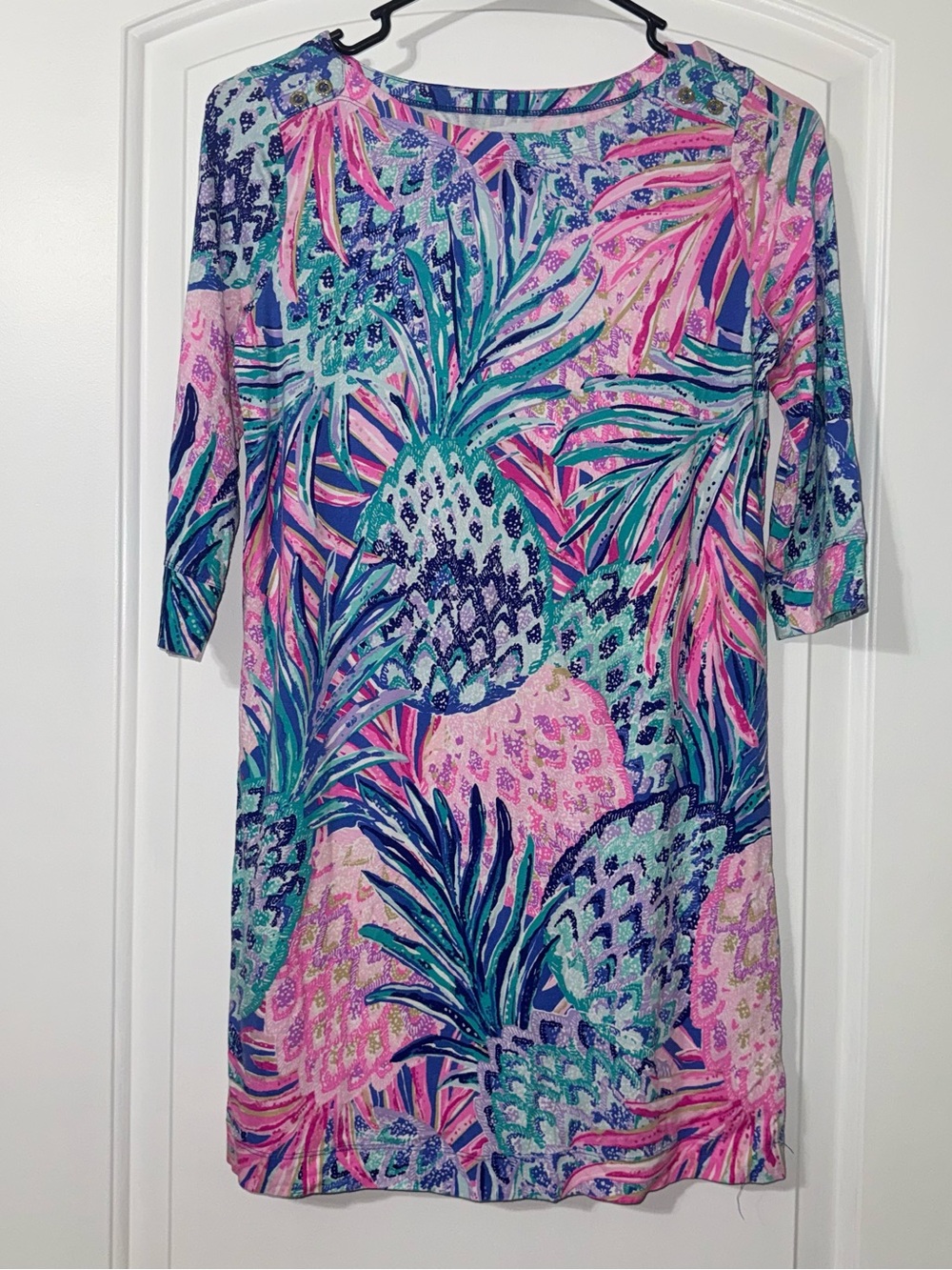 Lilly Pulitzer Mini Sophie Dress Girls Size XL Pineapples Gypset Paradise